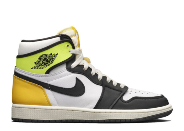 Jordan 1 Retro High White Black Volt University Gold