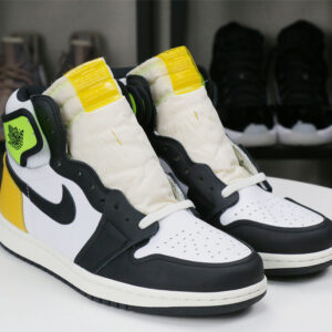 Jordan 1 Retro High White Black Volt University Gold